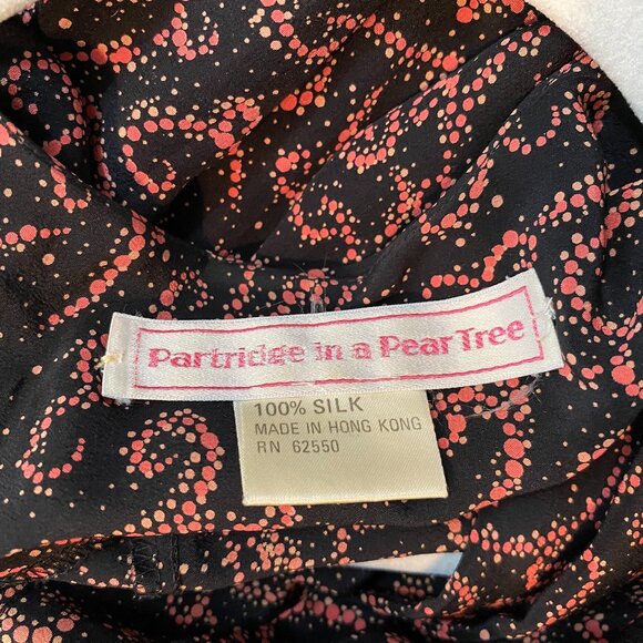 Vintage‎ 100% Silk Black and Pink Patterned Wrap Dress Size 12 - Picture 2 of 5